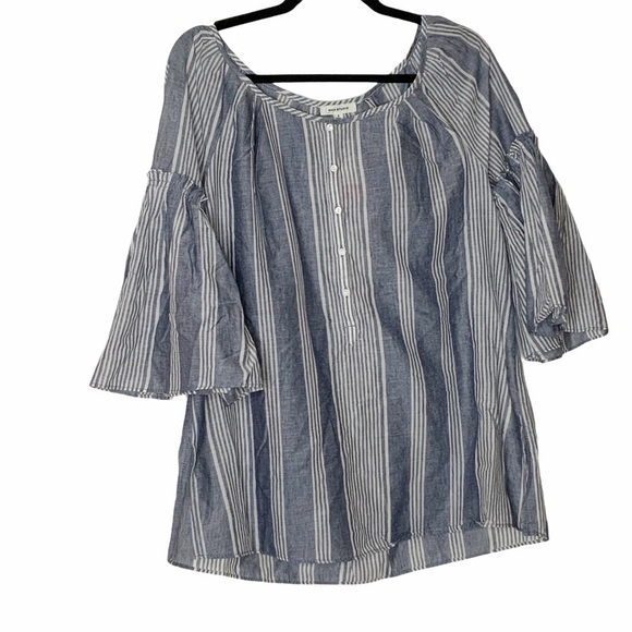 Max STUDIO grey striped blouse. Size S - Picture 1 of 5